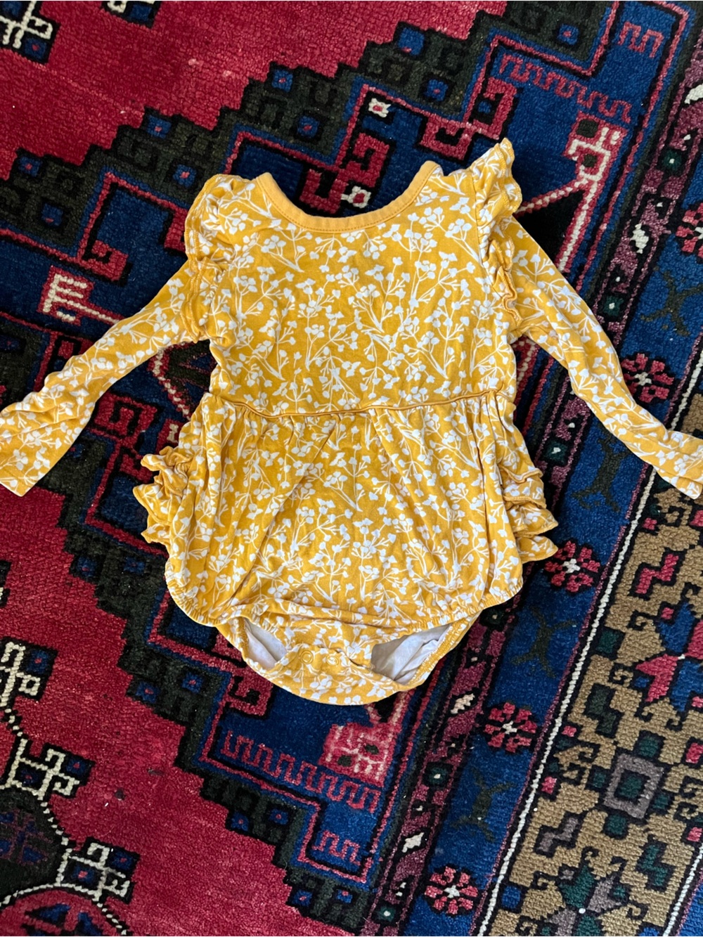 Little Sleepies Yellow Floral Long-Sleeve One-Piece Bubble